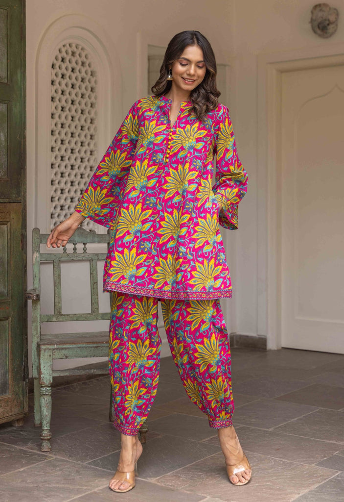 Pink And Yellow Floral Co-ord Set - Tara-C-Tara