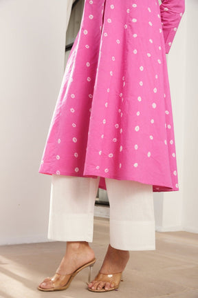 Pink Bandhej Hand Tie Dye Coord Set - Tara - C - Tara