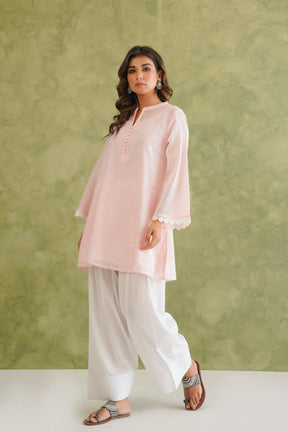 Pink Doriya Sweet Heart Kurta With farshi Salwar - Tara - C - Tara