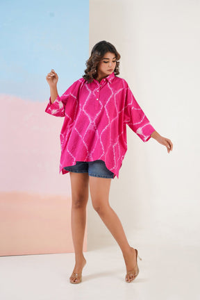 Pink Hand Tie Dye Top - Tara - C - Tara