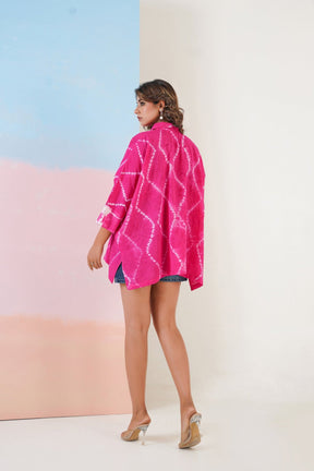 Pink Hand Tie Dye Top - Tara - C - Tara