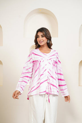 Pink Tie Dye Top - Tara - C - Tara