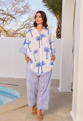White hand Block Printed Coord Set - Tara - C - Tara