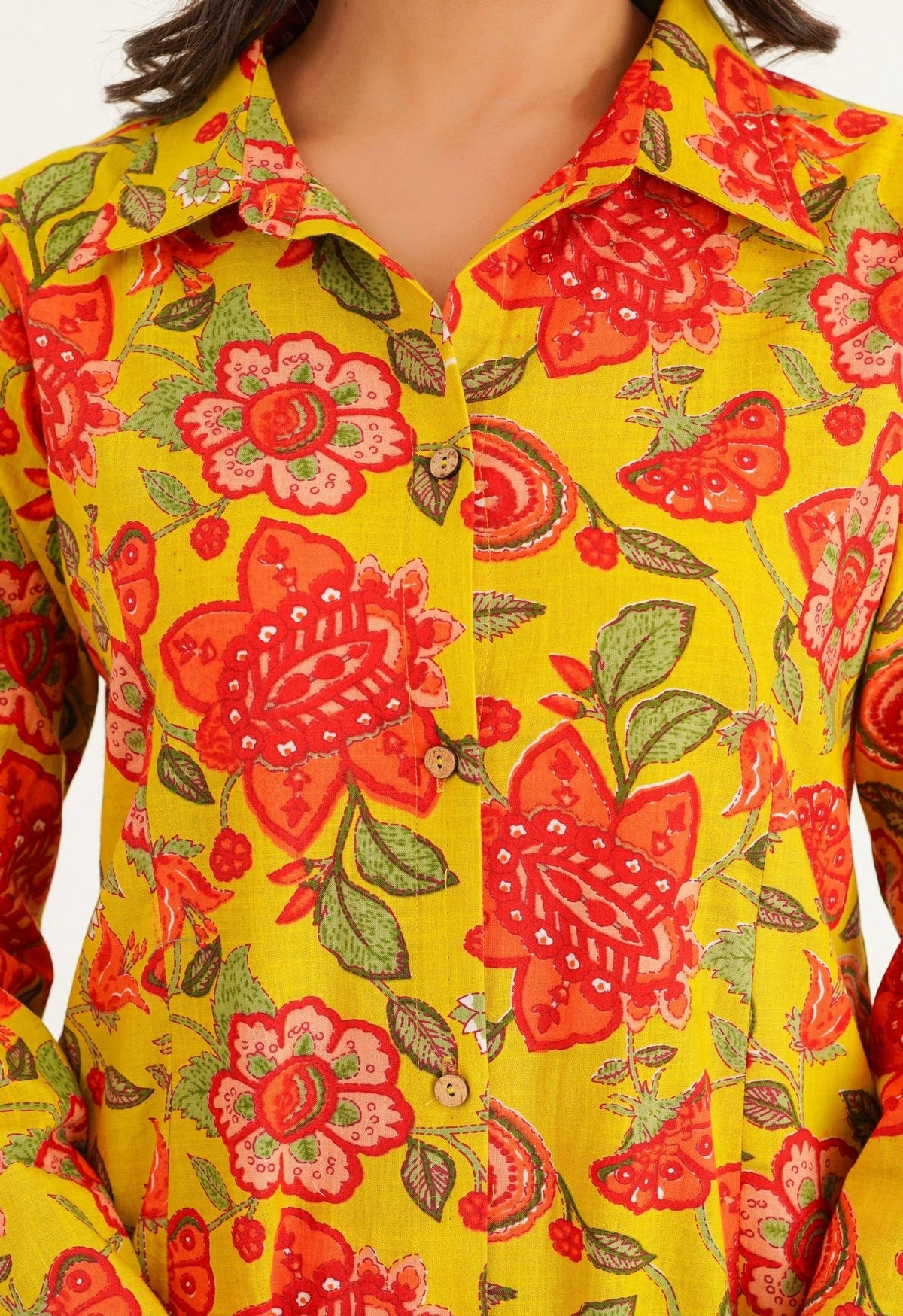 Yellow Floral Printed Co - Ord Set - Tara - C - Tara