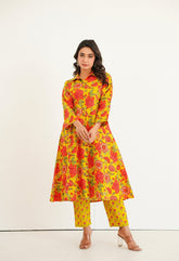 Yellow Floral Printed Co - Ord Set - Tara - C - Tara