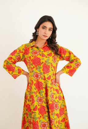 Yellow Floral Printed Co - Ord Set - Tara - C - Tara