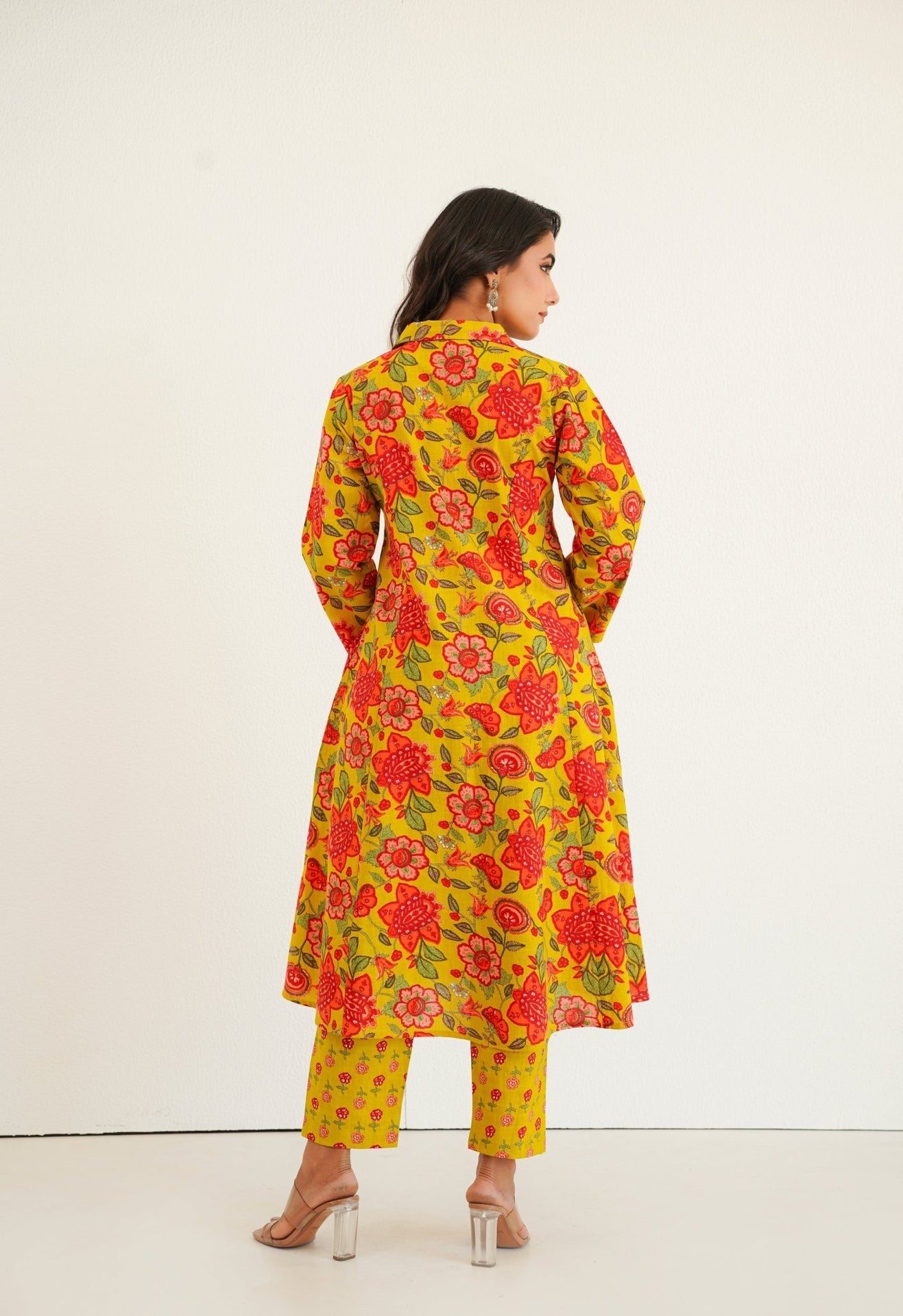 Yellow Floral Printed Co - Ord Set - Tara - C - Tara