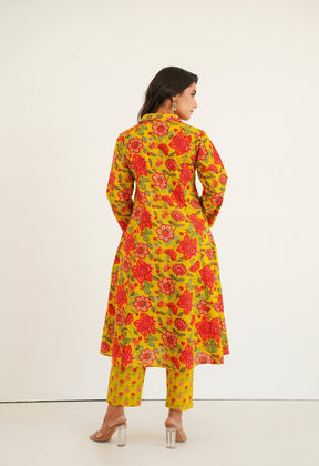 Yellow Floral Printed Co - Ord Set - Tara - C - Tara